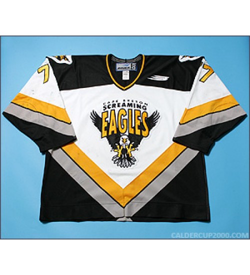 Custom QMJHL Cape Breton Screaming Eagles 1997 06 Patrick Yetman Hockey jersey Home White